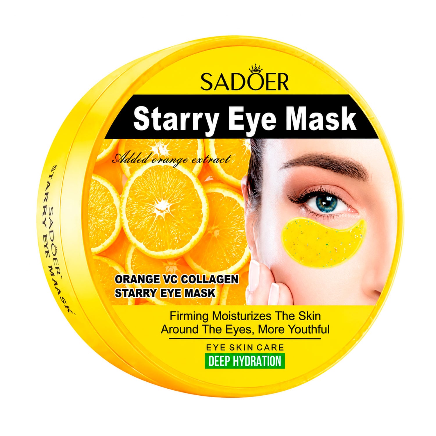 Гідрогелеві патчі для шкіри навколо очей Sadoer Orange VC Collagen Starry Eye Mask з апельсином та колагеном, 60 шт